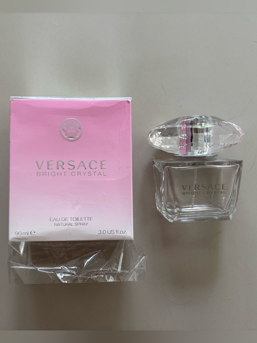 VERSACE Bright Crystal Empty Perfume bottle 90ml + its original box